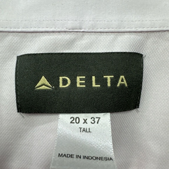 Delta Mens Dress Shirt Custom Slim Fit Pink 20 X 37 Tall Button Down 100% Cotton - Picture 3 of 5